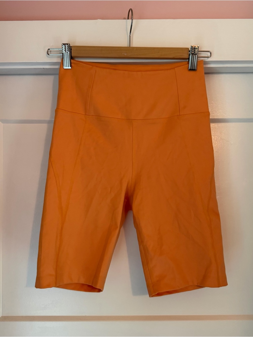 Girlfriend Collective High-Waist Orange Bike Shorts